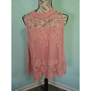 Chance or fate blouse 1x pink lace top new with tags